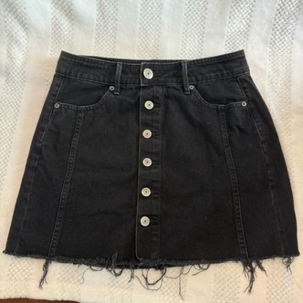 american eagle front buttons denim mini skirt size 2